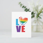 Carte Postale Rainbow Love Heart (Debout devant)
