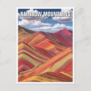 Carte Postale Rainbow Mounts Gansu Chine Voyage