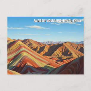 Carte Postale Rainbow Mounts Gansu Chine Voyage