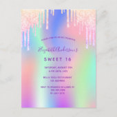 Carte Postale Rainbow parties scintillant rose rose or rose Swee (Devant)
