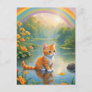 Carte Postale Rainbow Pond Kitten