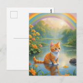 Carte Postale Rainbow Pond Kitten (Devant / Derrière)