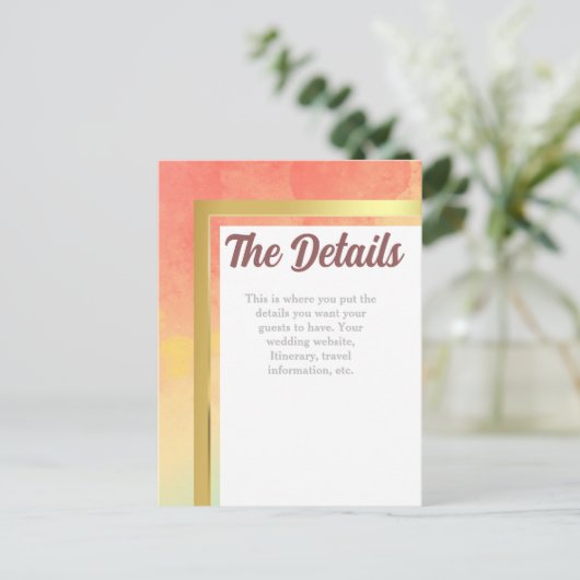 Carte Postale Rainbow Pride Gold Frame Mariage (Debout devant)