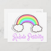Carte Postale Rainbow Radiate positivité, état d'esprit positif (Devant / Derrière)