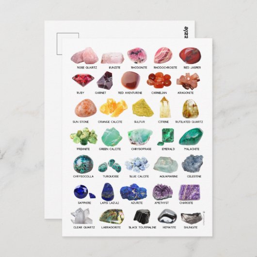 Carte Postale Rainbow Rock Crystal Collection Gemstone Postcard (Devant / Derrière)