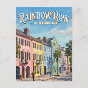 Carte Postale Rainbow Row Charleston Caroline du Sud
