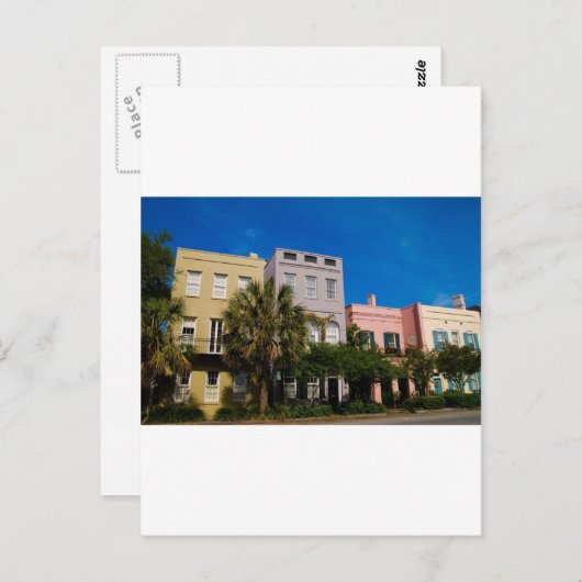 Carte Postale Rainbow Row Charleston, SC (Devant / Derrière)