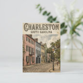 Carte Postale Rainbow Row USA (Debout devant)