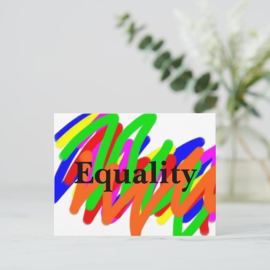Carte postale Rainbow Scribble Equality (Debout devant)
