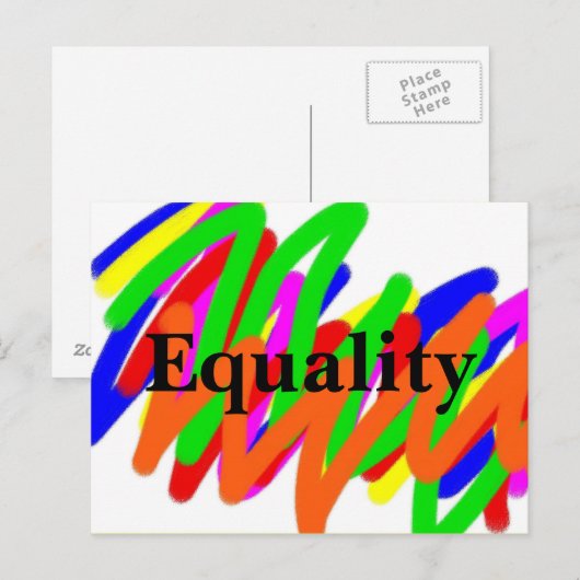 Carte postale Rainbow Scribble Equality (Devant / Derrière)