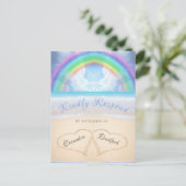 Carte postale Rainbow Sky Beach Wedding RSVP (Debout devant)
