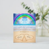 Carte postale Rainbow Sky Beach Wedding RSVP (Debout devant)