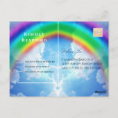 Carte postale Rainbow Sky Beach Wedding RSVP (Dos)