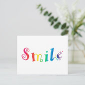 Carte postale Rainbow Smile Joyeux sourire Typogra (Debout devant)