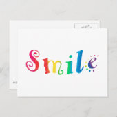 Carte postale Rainbow Smile Joyeux sourire Typogra (Devant / Derrière)