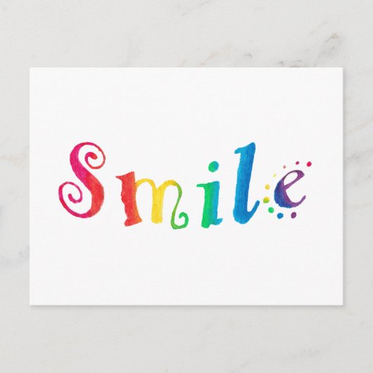 Carte postale Rainbow Smile Joyeux sourire Typogra (Devant)