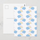 Carte Postale Rainbow Summer Nuages Pastel Scribble Doodle (Devant / Derrière)