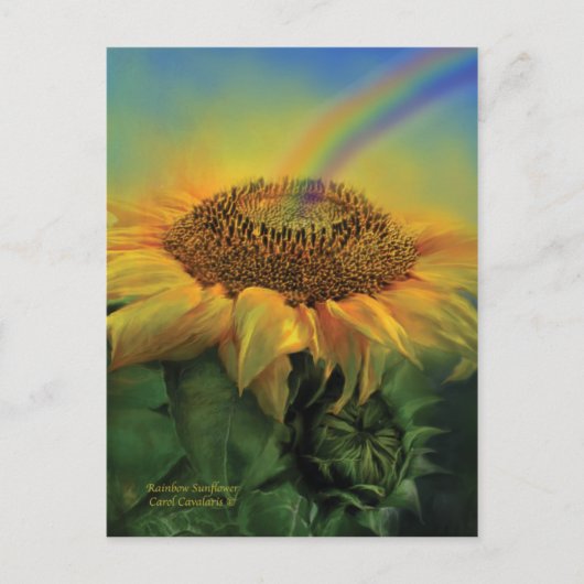Carte postale Rainbow Sunflower Art (Devant)
