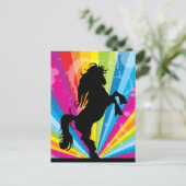 Carte postale Rainbow Techno Silhouette Horse (Debout devant)