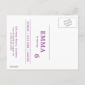 Carte Postale Rainbow Unicorn Invitation de fête d'anniversaire (Dos)