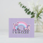 Carte Postale Rainbow Unicorn Papillon Princesse Design (Debout devant)