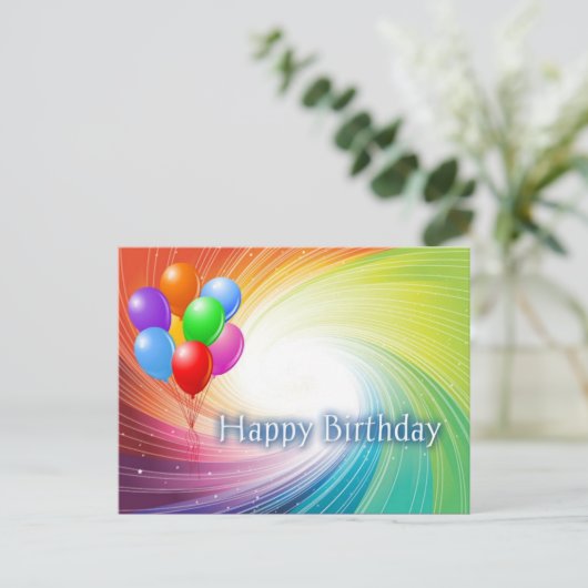 Carte Postale Rainbow Vortex Joyeux anniversaire (Debout devant)