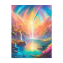 Rainbow waterfall landscape