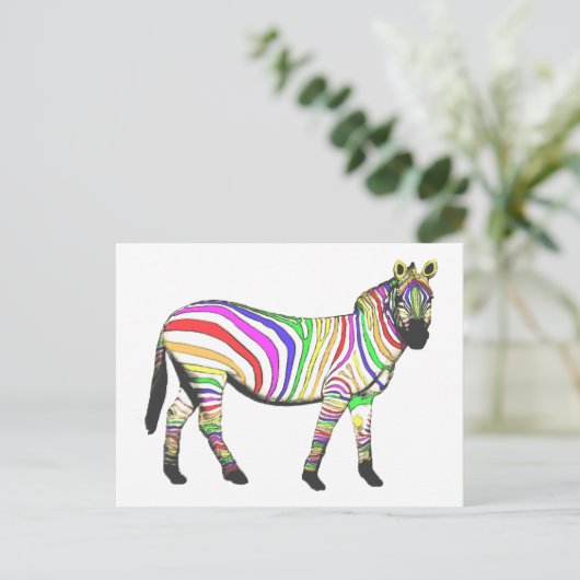 Carte Postale Rainbow Zebra (Debout devant)