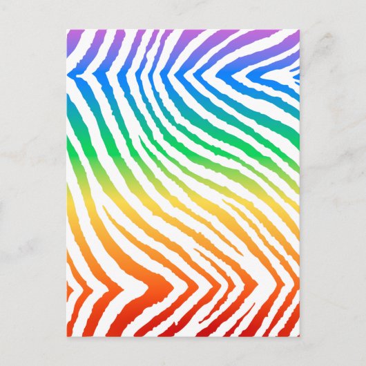 Carte Postale Rainbow Zebra Print (Devant)