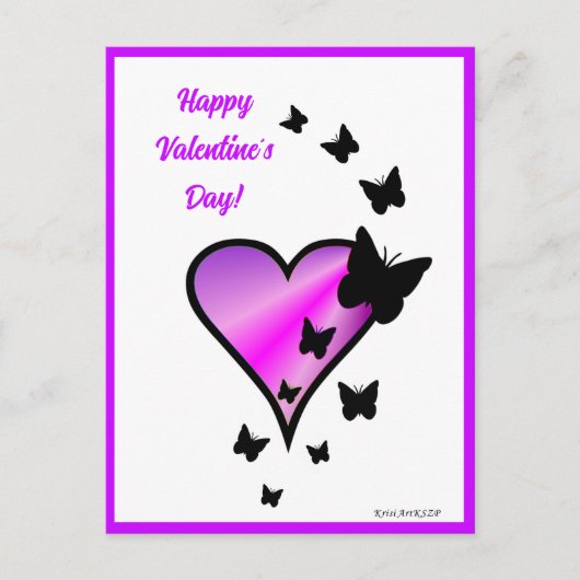 Carte Postale Rainbowheart et papillon (Devant)