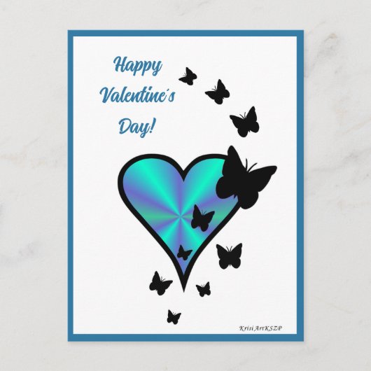 Carte Postale Rainbowheart et papillon (Devant)