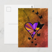 Carte Postale Rainbowheart et papillon (Devant / Derrière)