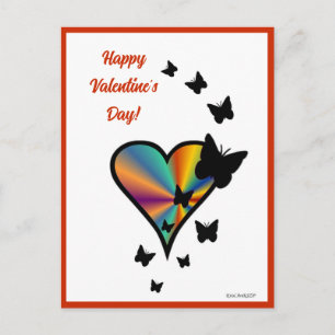 Carte Postale Rainbowheart et papillon
