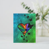 Carte Postale Rainbowheart et papillon (Debout devant)