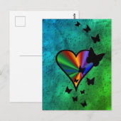 Carte Postale Rainbowheart et papillon (Devant / Derrière)