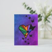 Carte Postale Rainbowheart et papillon (Debout devant)