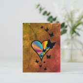 Carte Postale Rainbowheart et papillon (Debout devant)