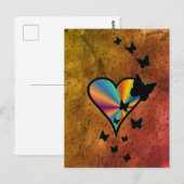 Carte Postale Rainbowheart et papillon (Devant / Derrière)