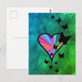 Carte Postale Rainbowheart et papillon (Devant / Derrière)