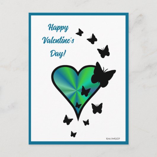 Carte Postale Rainbowheart et papillon (Devant)