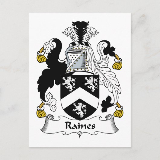 Carte Postale Raines Family Crest (Devant)