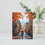Carte Postale Rainy Day à Seattle Washington (Debout devant)