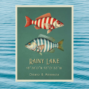 Carte postale Rainy Lake Ontario Minnesota poisson
