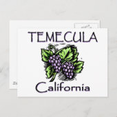 Carte Postale Raisins de Temecula (Devant / Derrière)