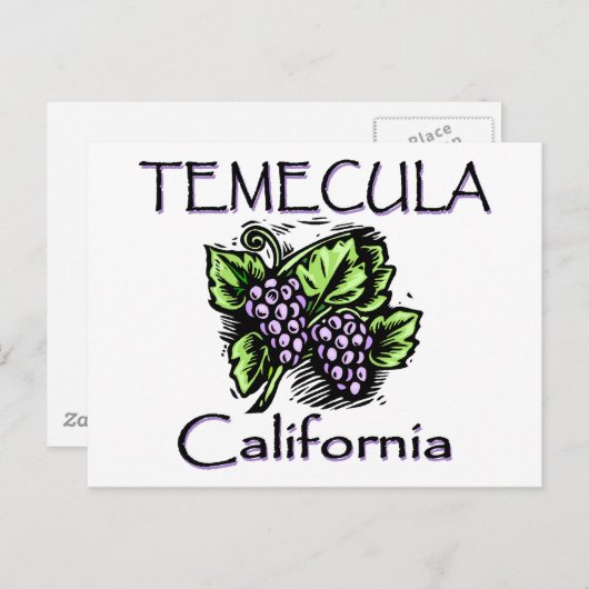 Carte Postale Raisins de Temecula (Devant / Derrière)