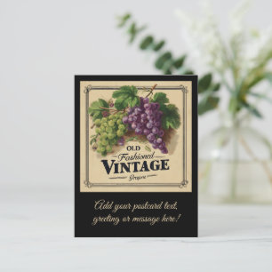 Carte Postale Raisins de Vintage à l'ancienne, Vin Violet et Noi