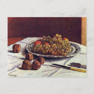 Carte Postale Raisins et noix sur une table Impressionniste Sisl