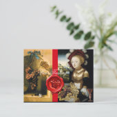 CARTE POSTALE RAISINS ET VIN DE VIGNOBLE ANTIQUE, SCEAU DE CIRE  (Debout devant)