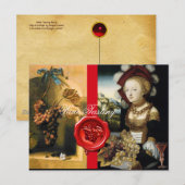 CARTE POSTALE RAISINS ET VIN DE VIGNOBLE ANTIQUE, SCEAU DE CIRE  (Devant / Derrière)