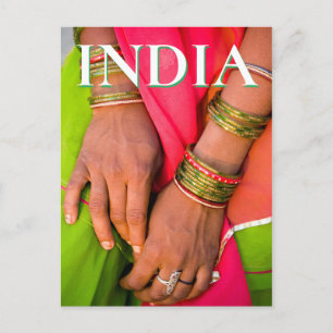 Carte Postale Rajasthan Gros plan des mains d'une femme